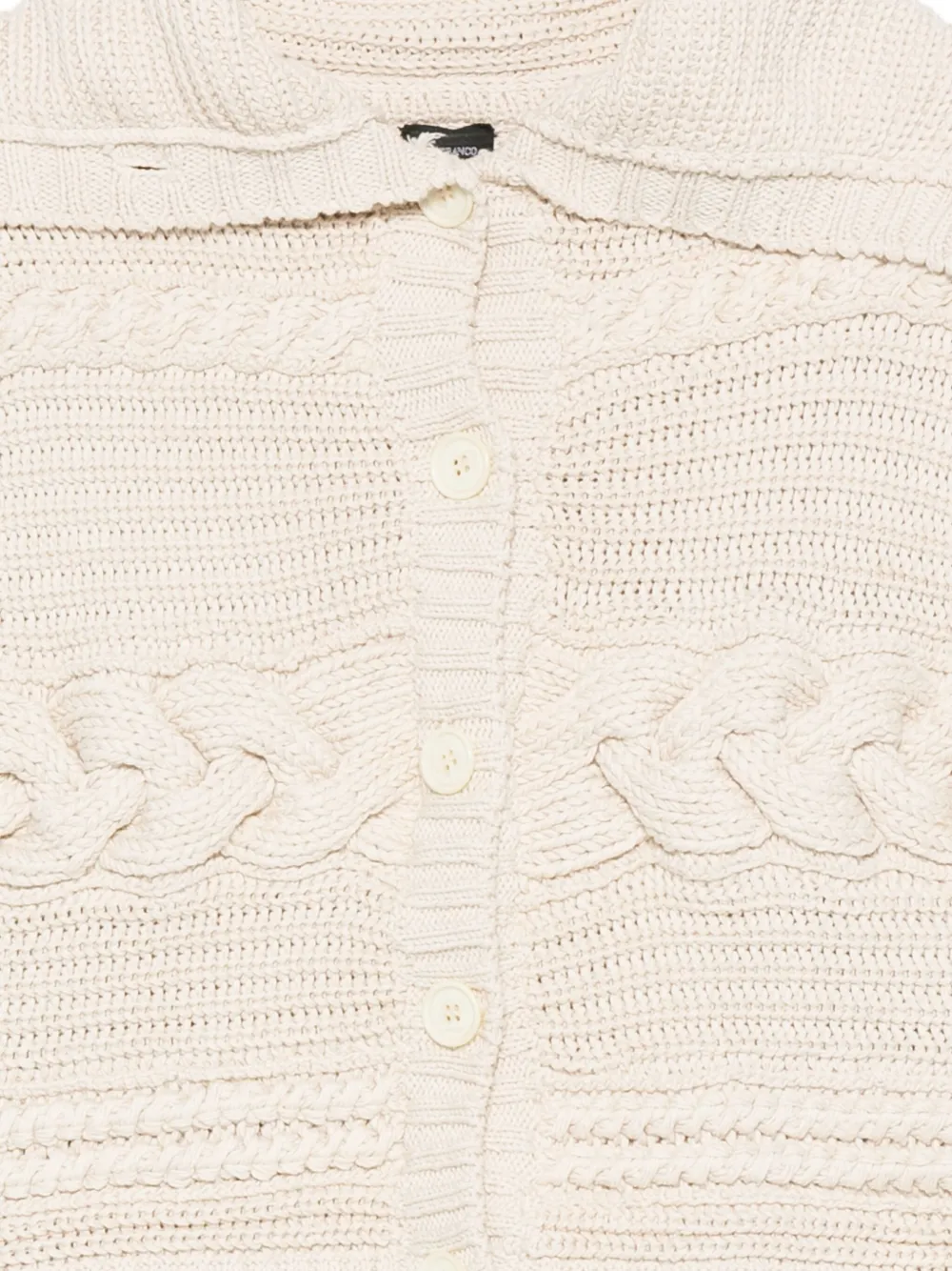 Pre-owned Gianfranco Ferre 1990s Cable-knit Button Cardigan In Neutral