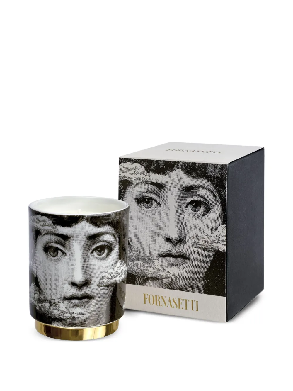Fornasetti Tra Le Nuvole face-cloud candle (235 g) | Black | Image 1