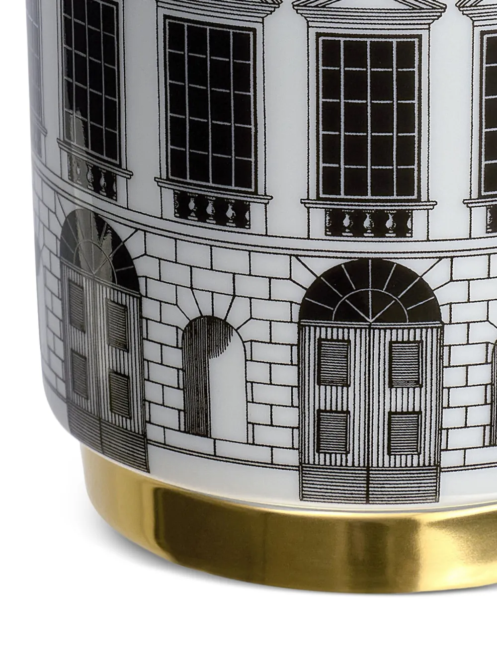Fornasetti Geurkaars met print (295 g) - Zwart