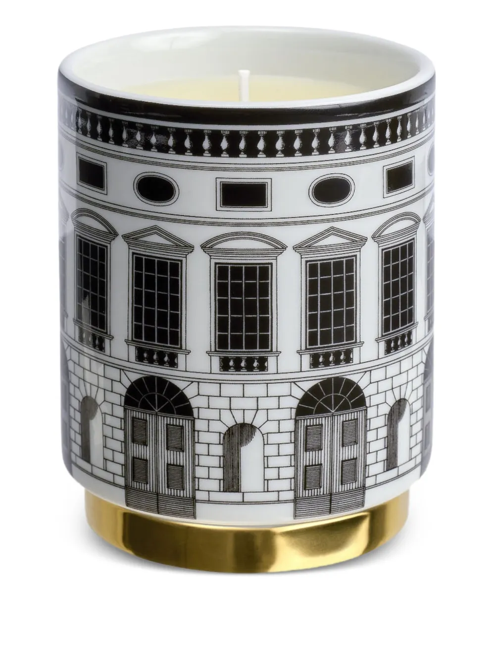 Fornasetti Kerze Mit Architektur-print (295g) In Black
