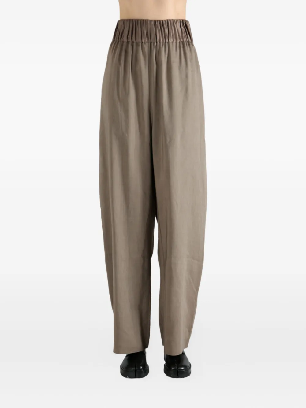 Cortana Glimmer Elasticated-waistband Palazzo Pants In Brown