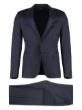 Zegna button-fastening wool-silk suit - Blue