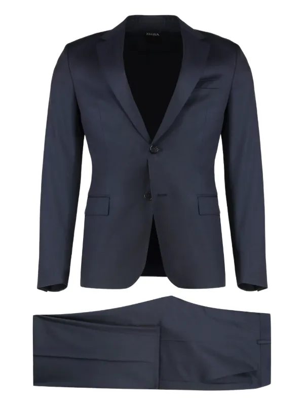 【48】【春夏】 Ermenegildo Zegna ウールシルク スーツ Zegna ウールシルクスーツ | ブルー | FARFETCH JP