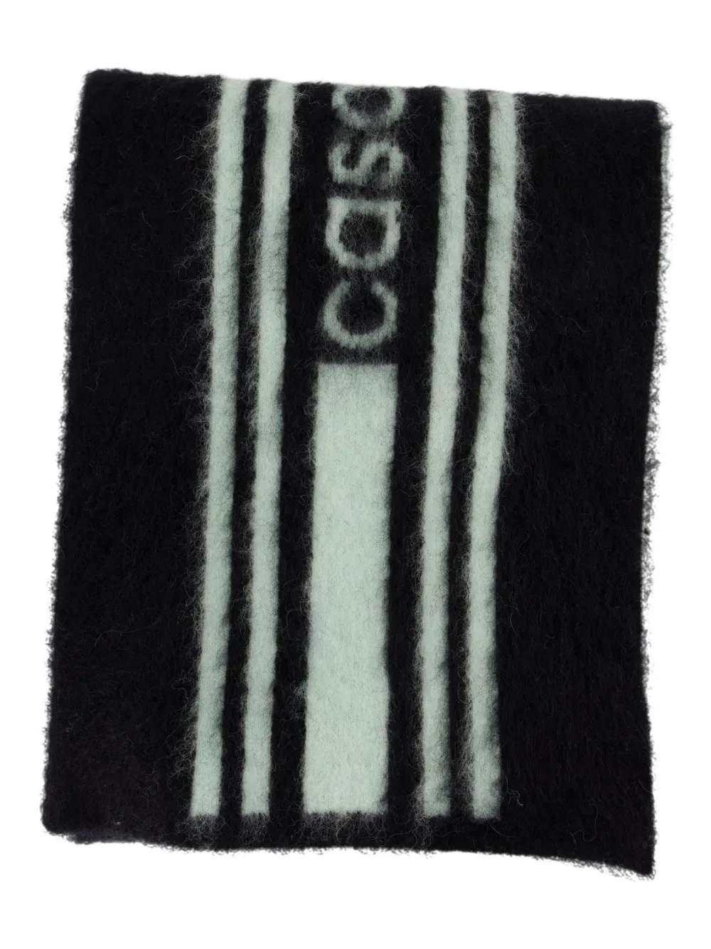 Casablanca logo-stripe scarf - ブラック Casablanca logo-stripe scarf - ブラック