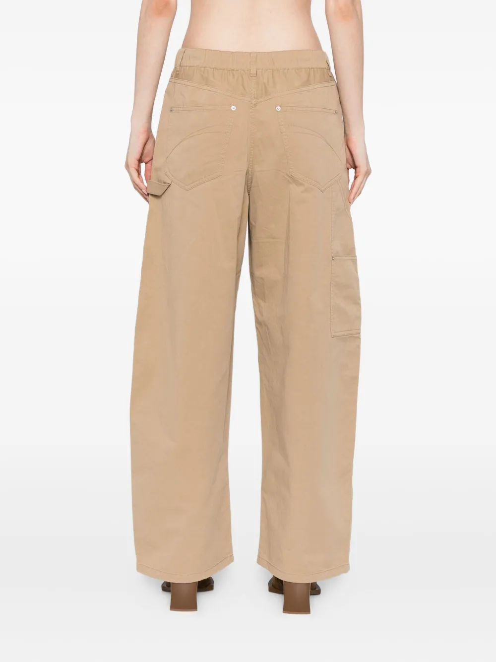 Jnby Cargo Rolled-edge Trousers In Brown