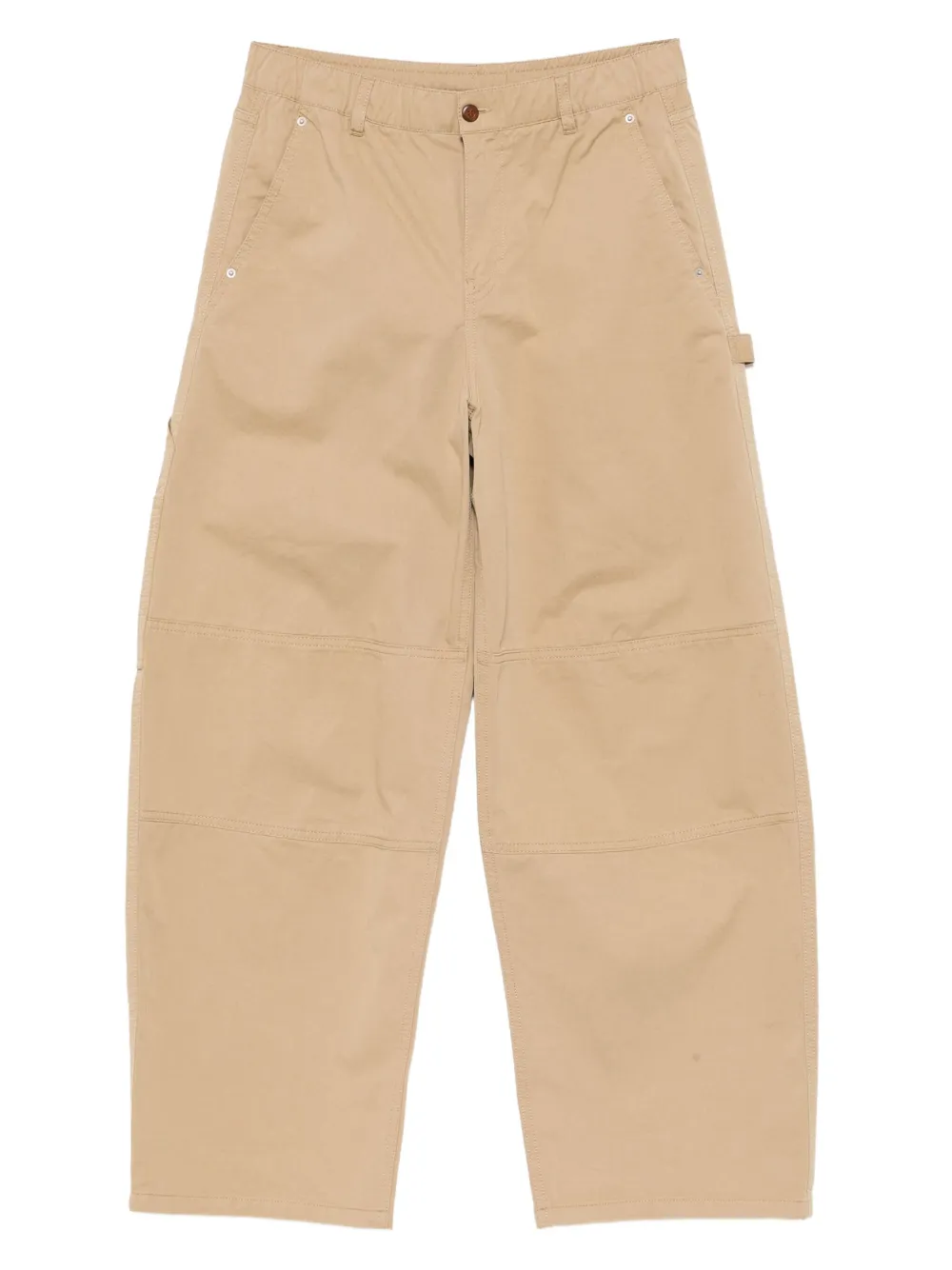 Jnby Cargo Rolled-edge Trousers In Brown