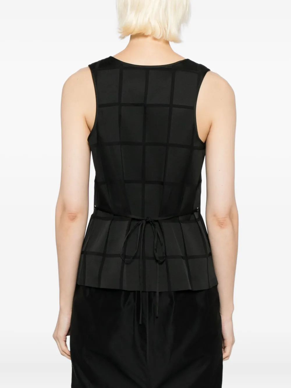 Less Round Neck Vest In Black