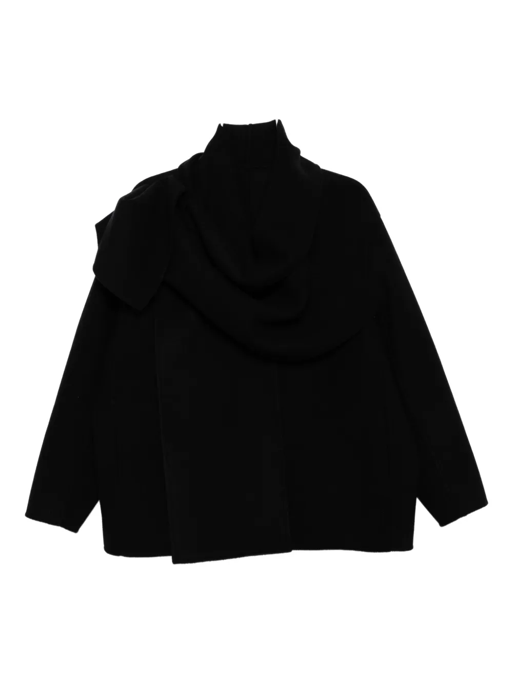 Jnby Double-faced Tweed Coat In Black