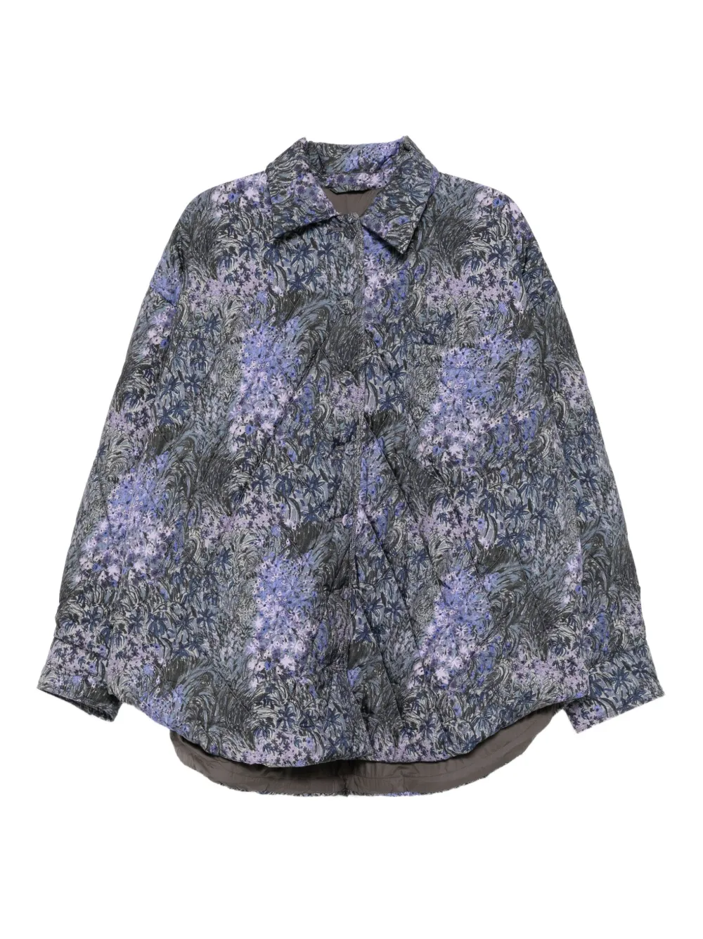 Jnby Floral Diamond Cut Coat In Multi