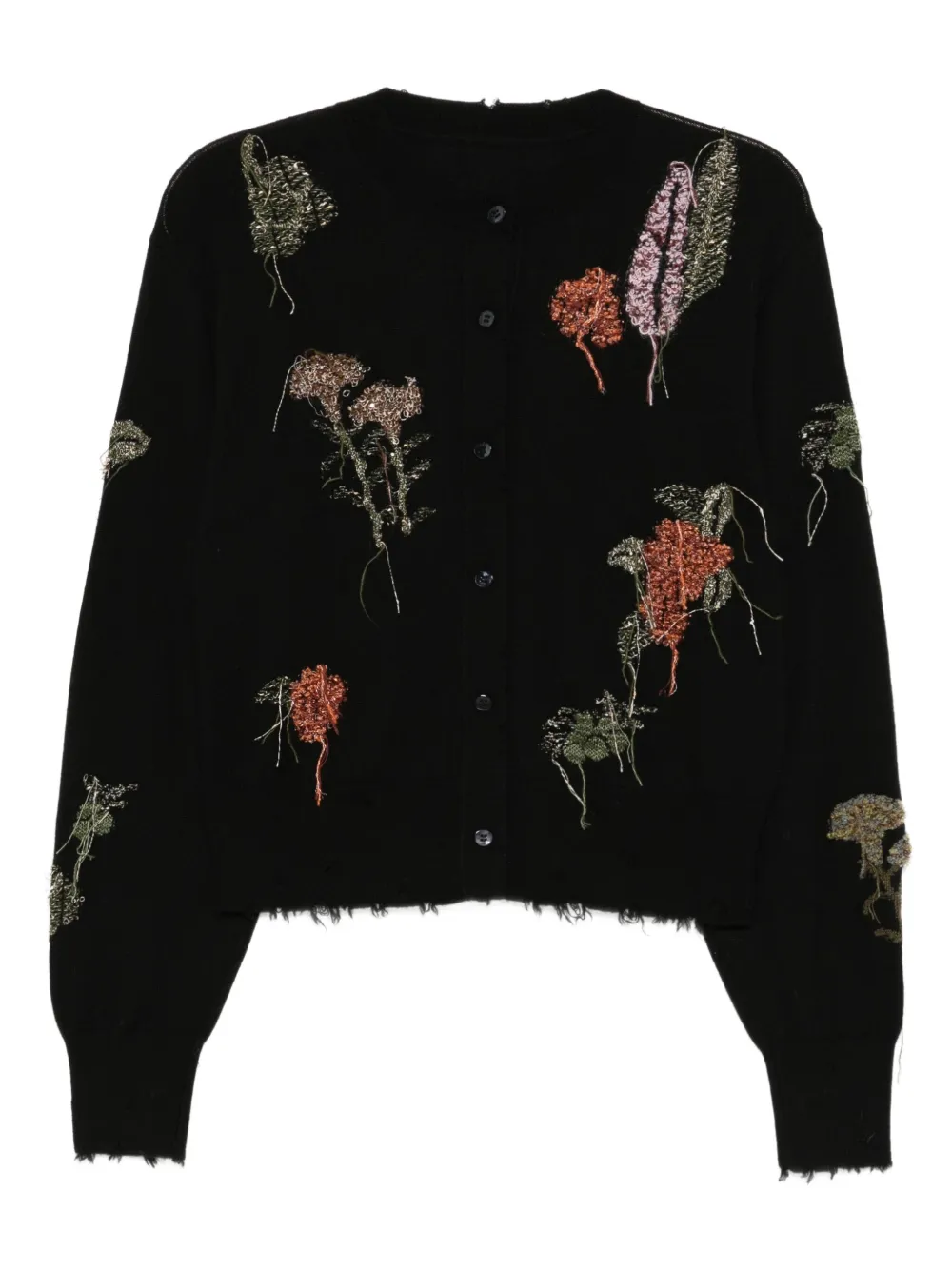 Jnby Botanical Cardigan In Black