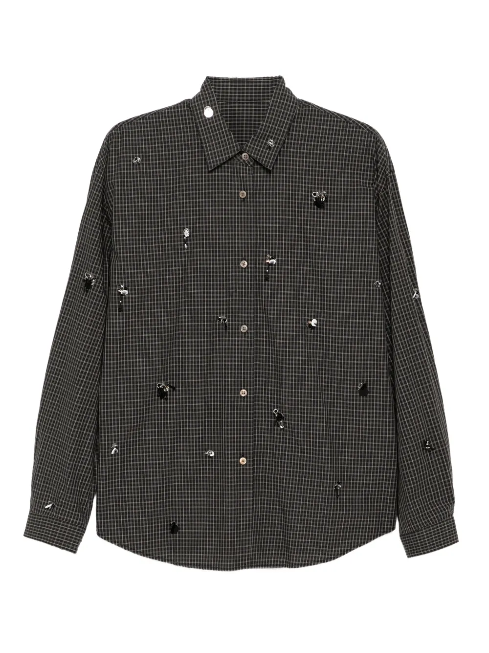 Jnby Floral Beaded Shirt In Black