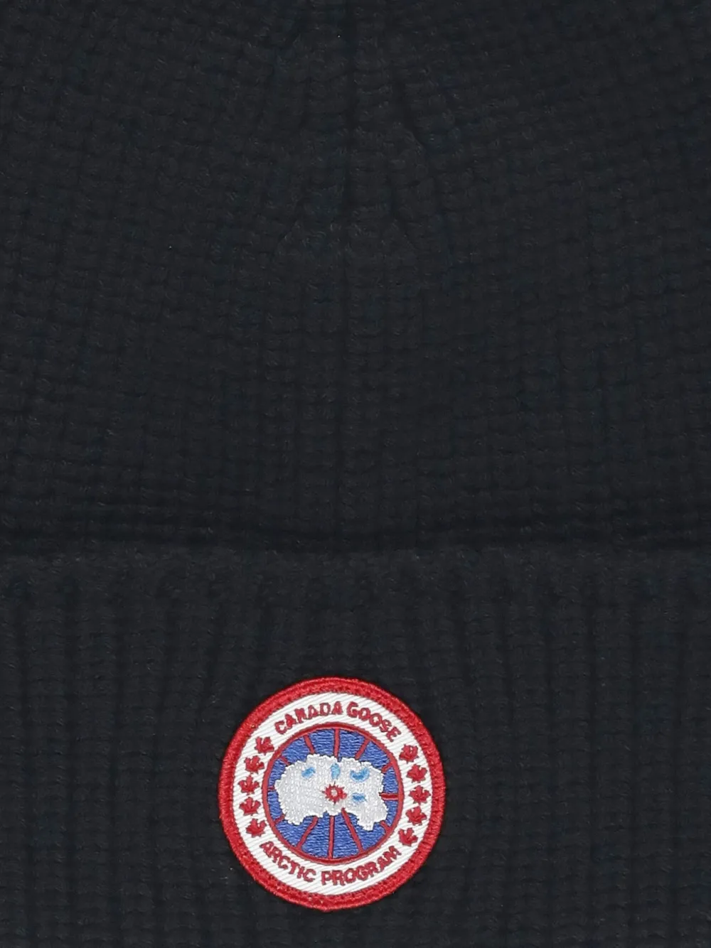 Canada Goose logo-patch wool beanie Zwart