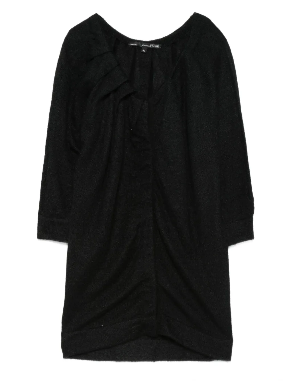 Gianfranco Ferré Pre-Owned 1990s draped-neck wool jacket | Black | Image 1