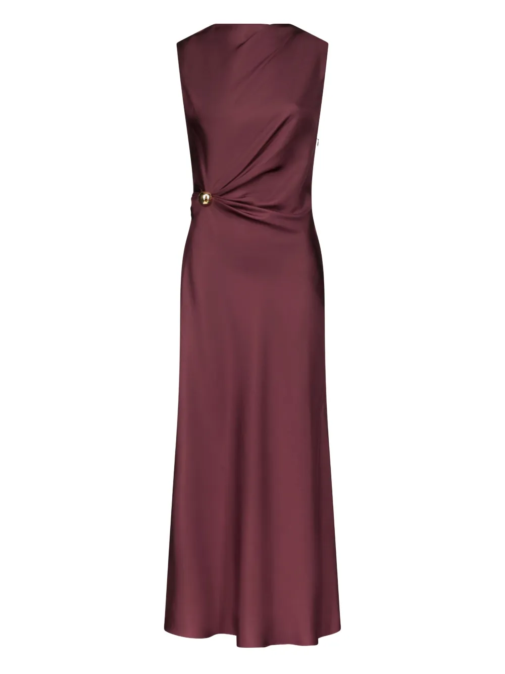 Loulou Zijden midi-jurk met gedraaid detail Rood
