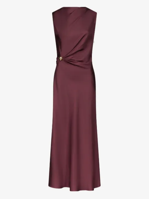 Loulou twist-detail silk midi dress
