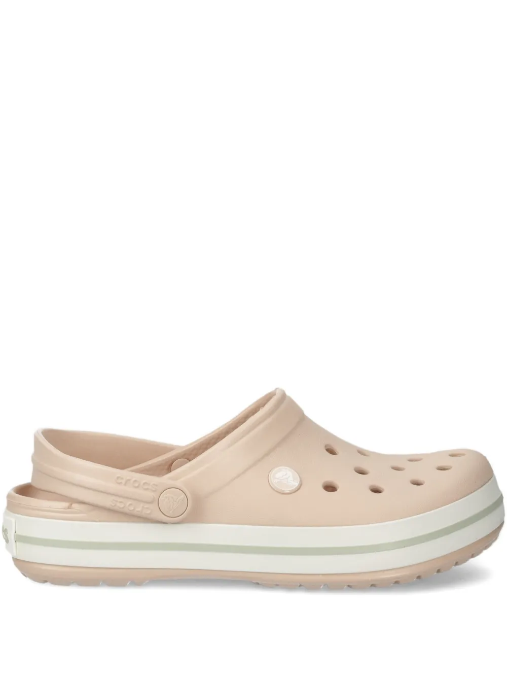 Crocs Perforierte Pantoletten mit Streifen - Nude