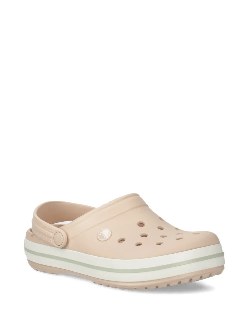 Crocs Geperforeerde gestreepte slippers Beige