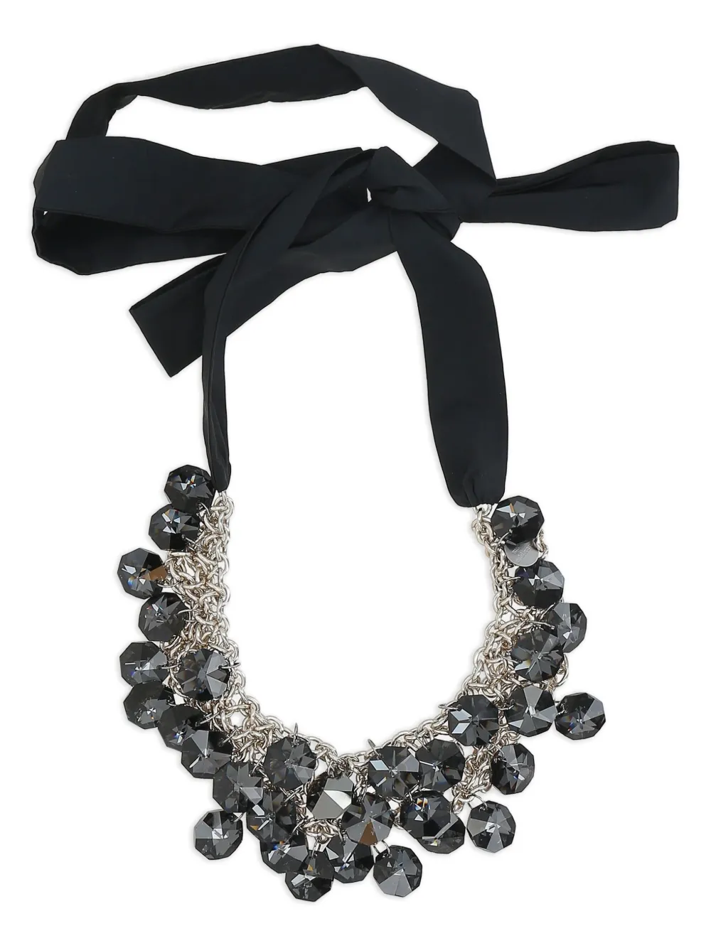 Maria Calderara embellished ribbon necklace | Silver | Image 1