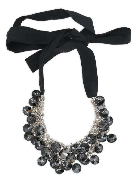 Maria Calderara embellished ribbon necklace