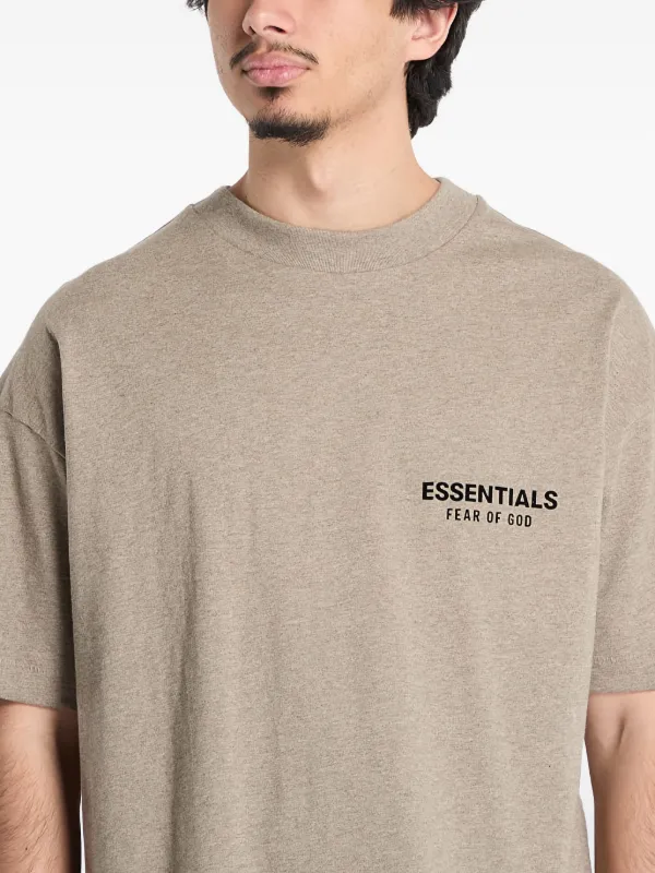 FEAR OF GOD ESSENTIALS logo-print T-shirt | Brown | FARFETCH