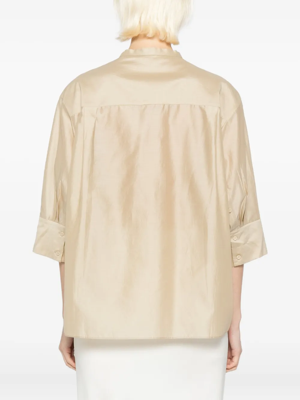 Less Draped-detailing Blouse In Brown