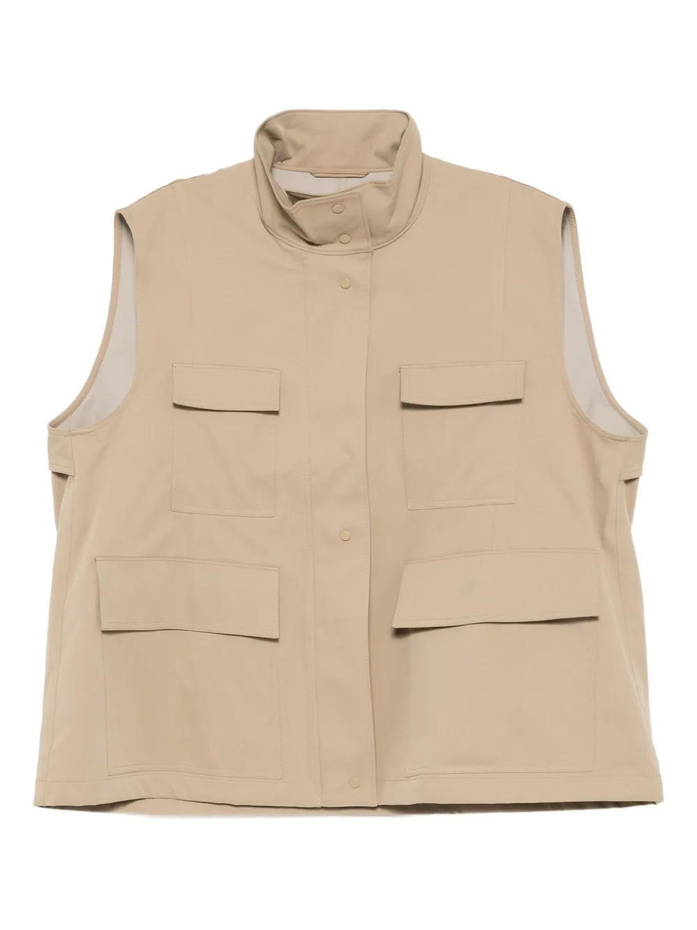 Jnby Four-pockets Military Vest In Neutral
