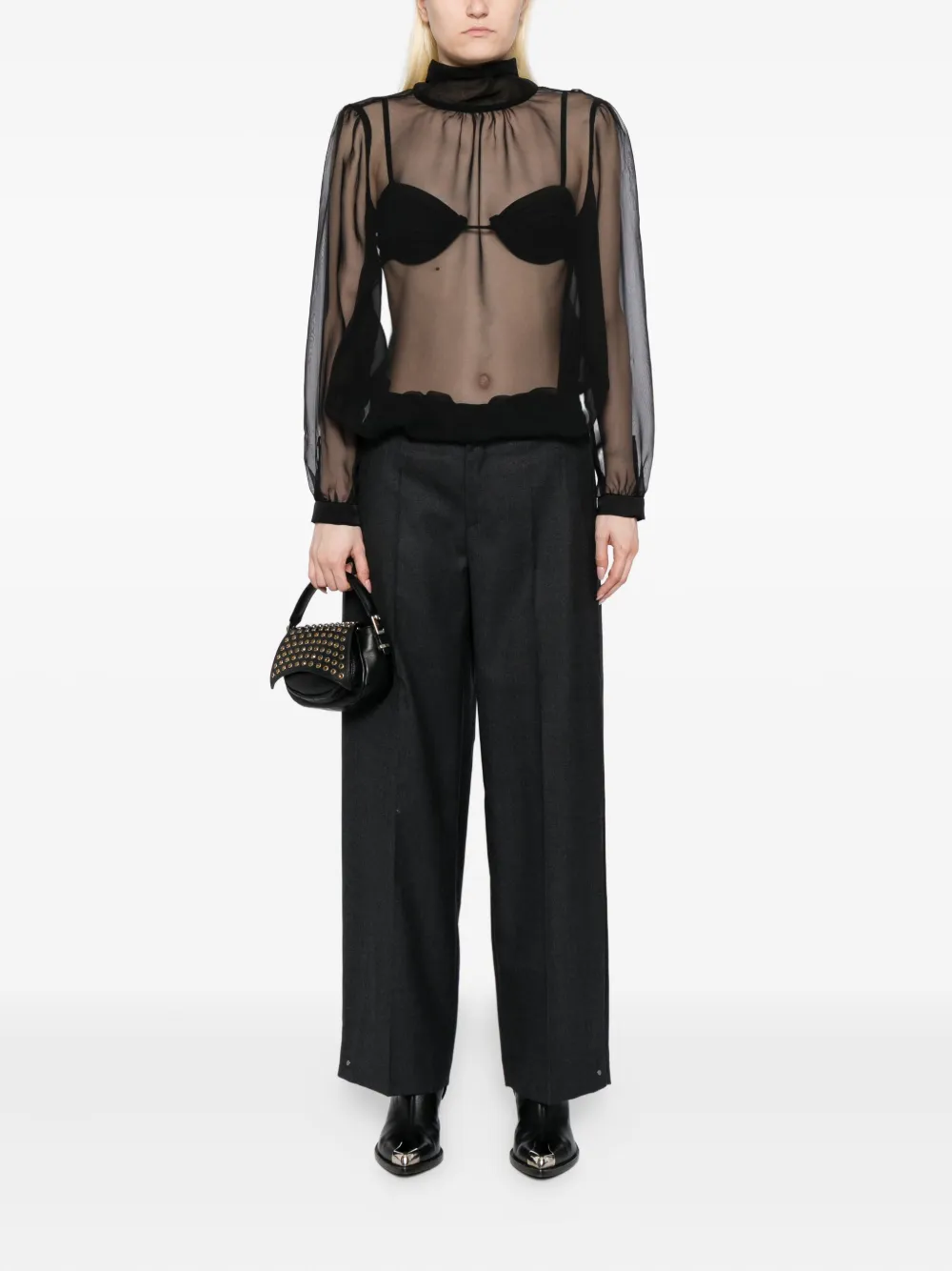 JNBY Wollen broek met jacquard - Grijs