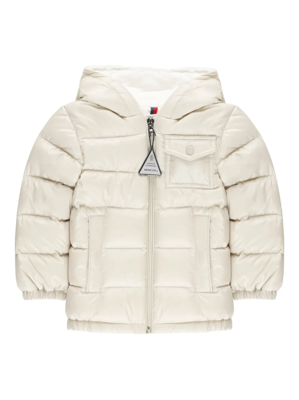 Moncler Enfant キルティング フーデッドジャケット - ホワイト Moncler Enfant キルティング フーデッドジャケット - ホワイト