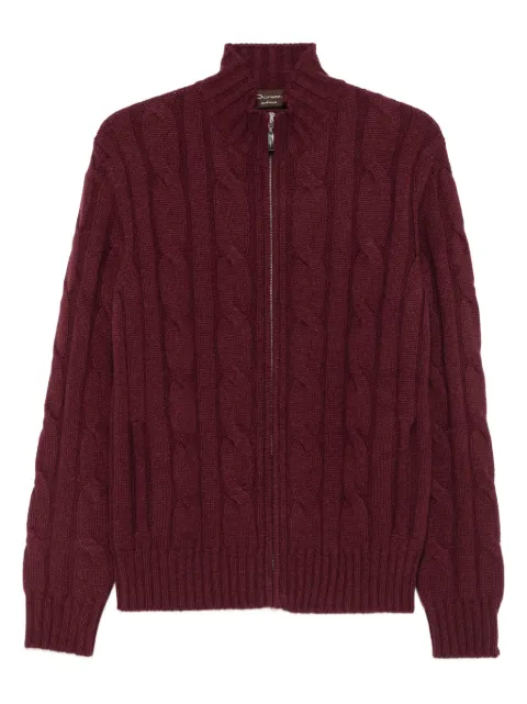 Doriani Cashmere cable-knit zip-front cardigan
