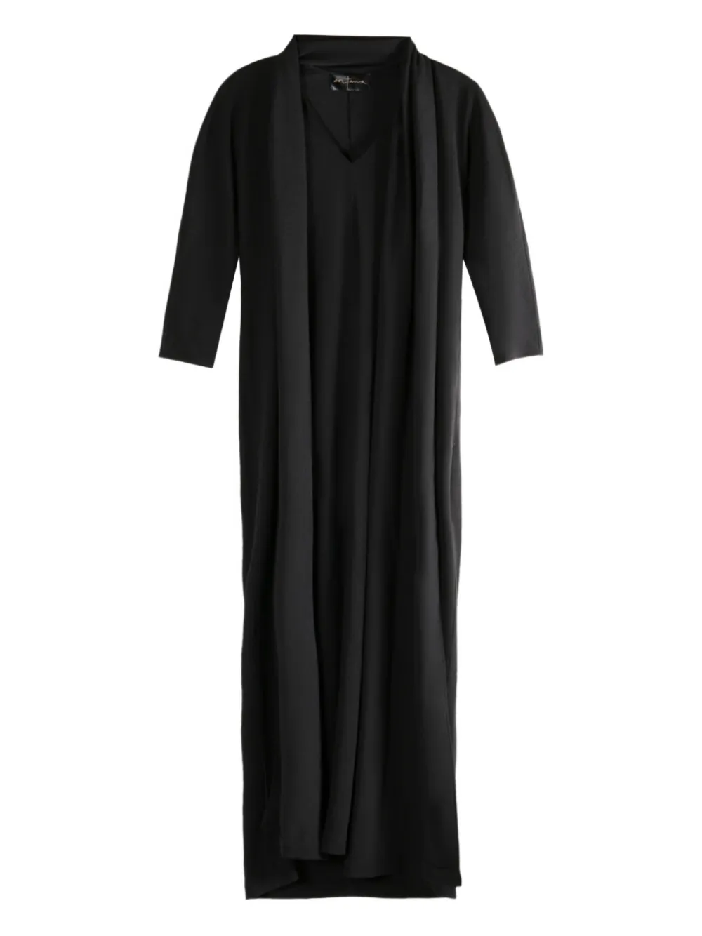 Cortana Niza draped three-quarter sleeve maxi dress - ブラック Cortana Niza draped three-quarter sleeve maxi dress - ブラック