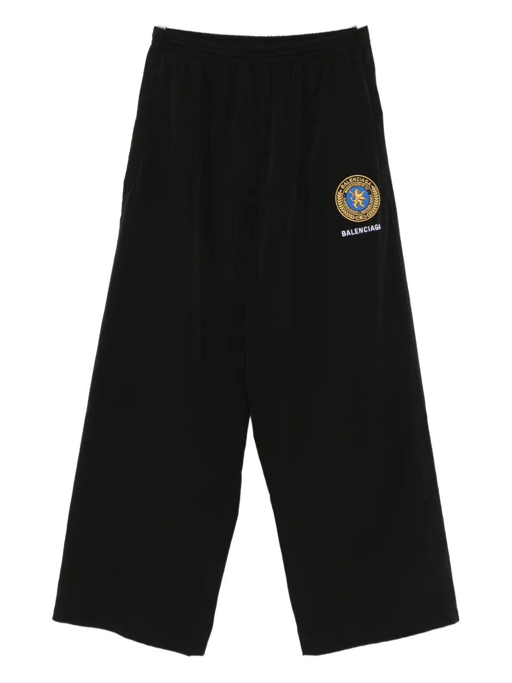 Balenciaga logo-embroidered elastic-waistband trousers - Nero