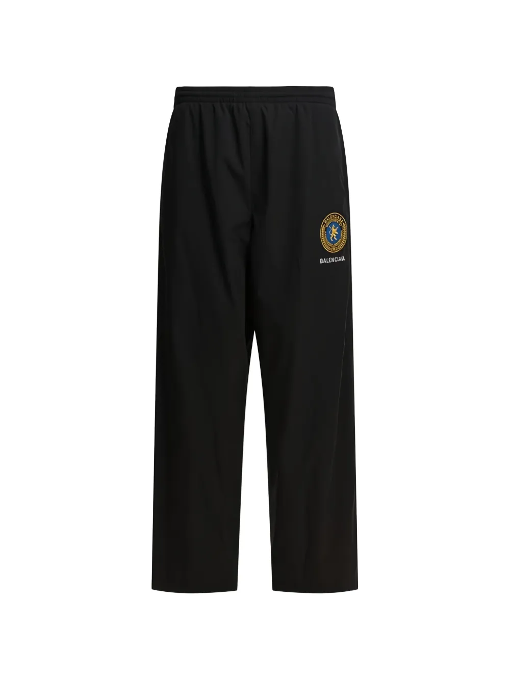 Balenciaga logo-embroidered elastic-waistband trousers - Nero