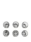 Fornasetti Tema e Variazioni face-print glass (set of six) - Neutrals