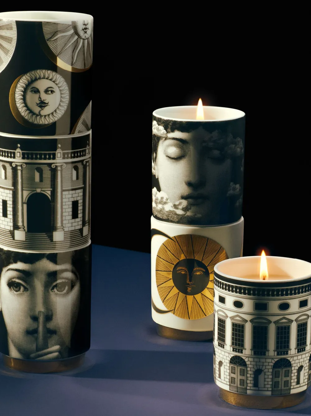 Fornasetti Giorno E Notte Candle In White