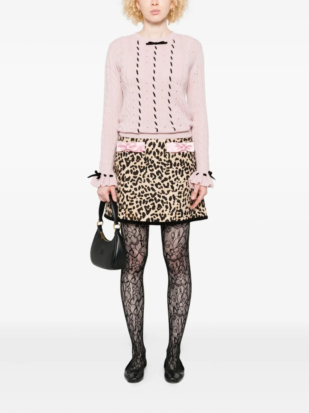 Valentino Garavani cable-knit ribbon-trimmed sweater | Knitted Sweaters | Image 2
