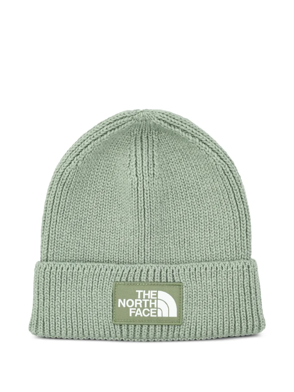 The North Face logo-patch beanie Groen