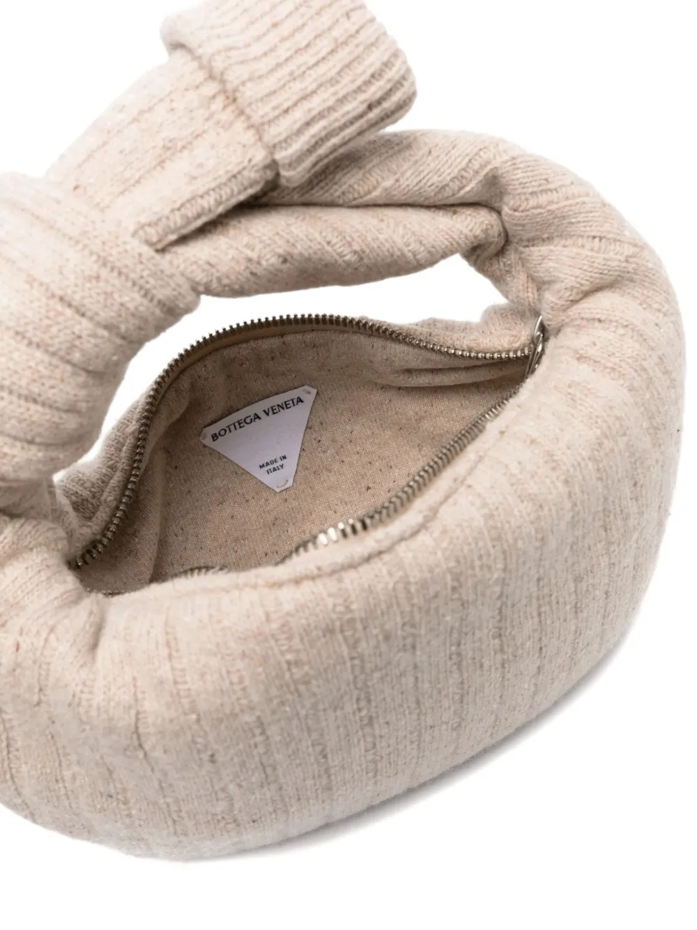 Pre-owned Bottega Veneta Mini Jodie Knit-top Handle Bag In Neutral