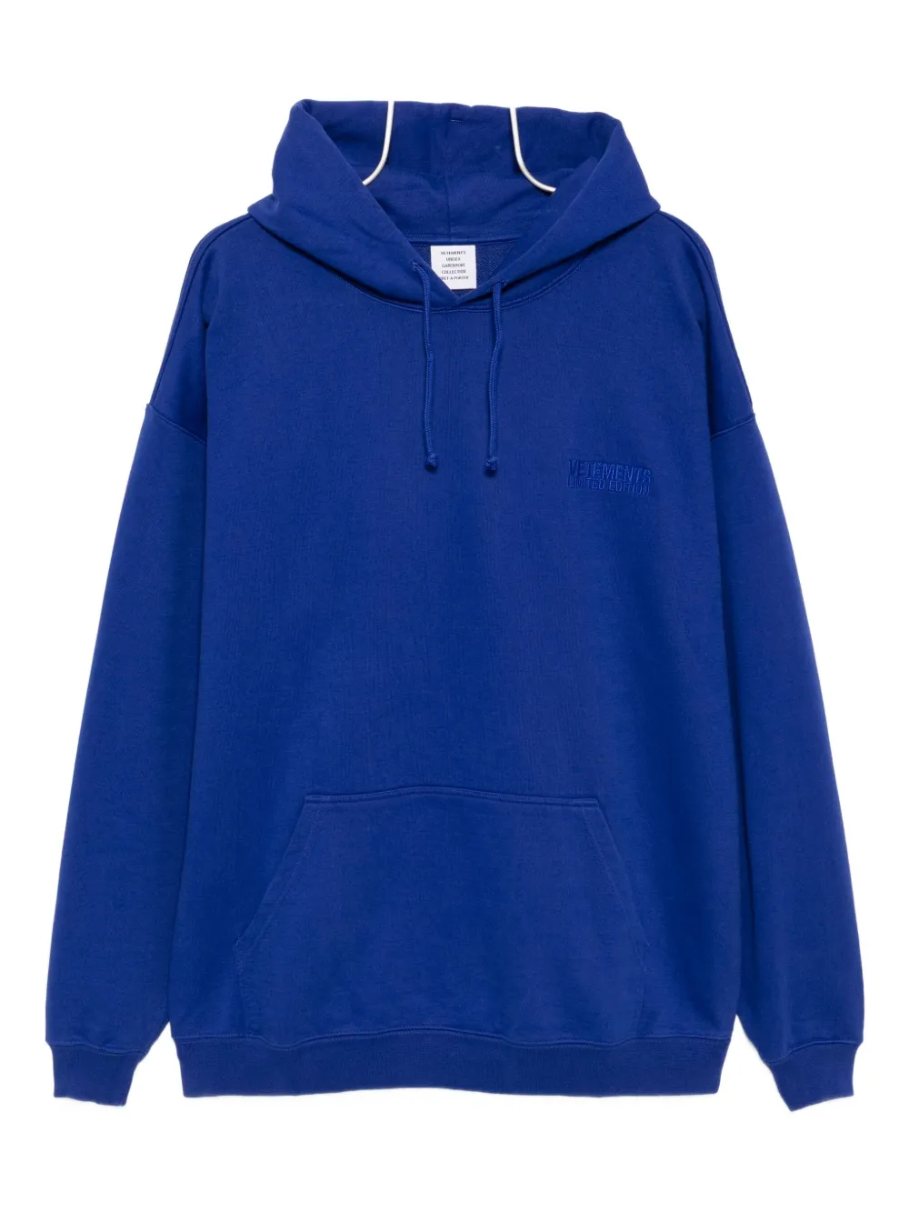 Vetements Embroidered-logo Hoodie In Blue