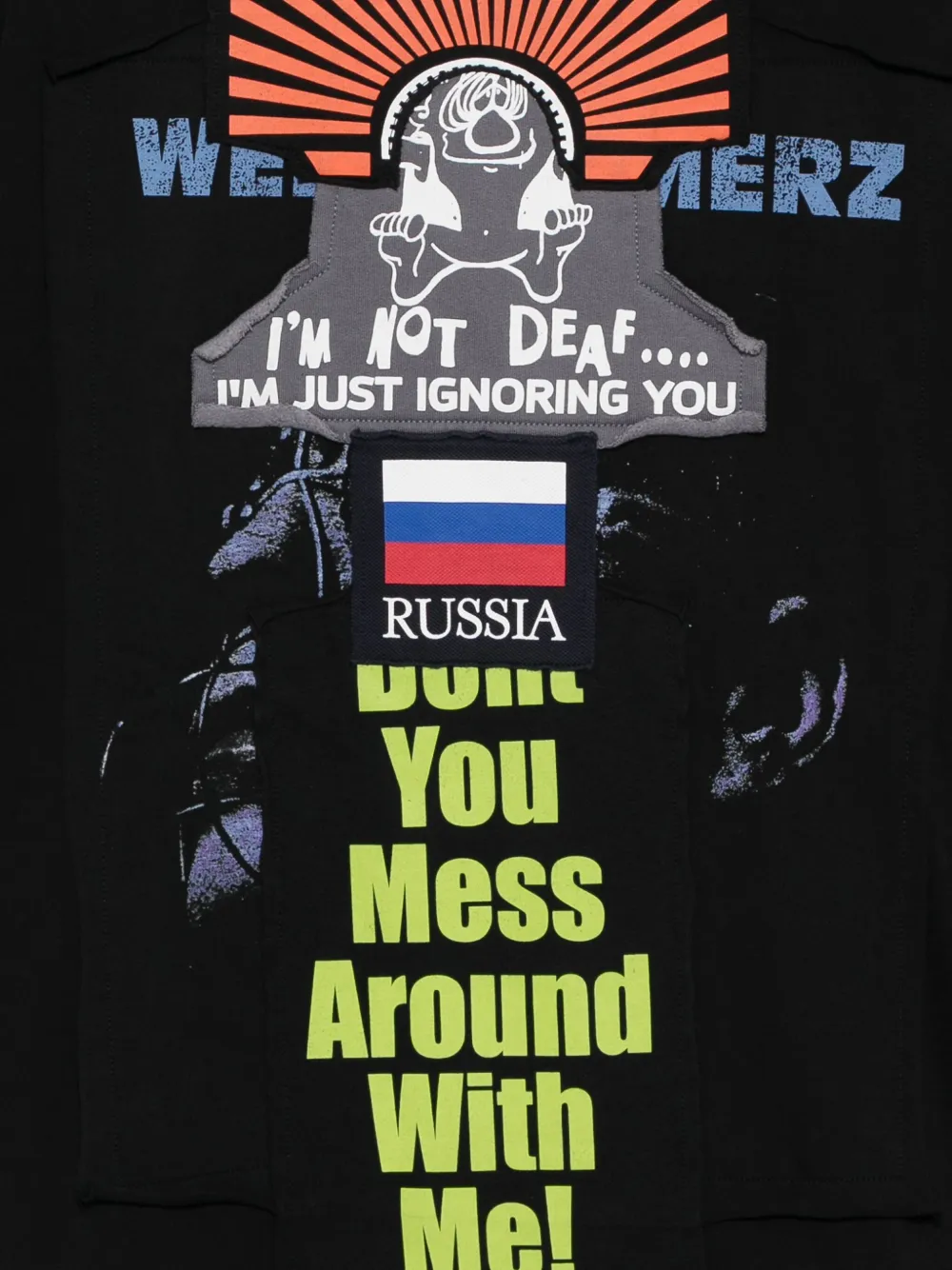 VETEMENTS Hoodie met patchwork Zwart