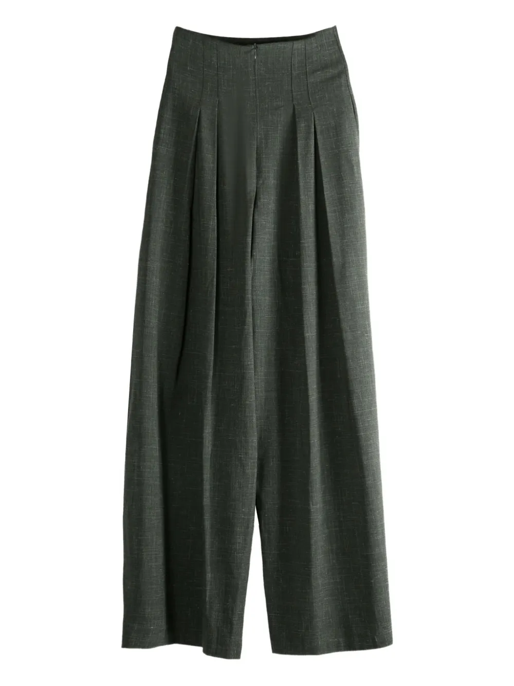 Cortana Tiempo Pleated Palazzo Pants In Green