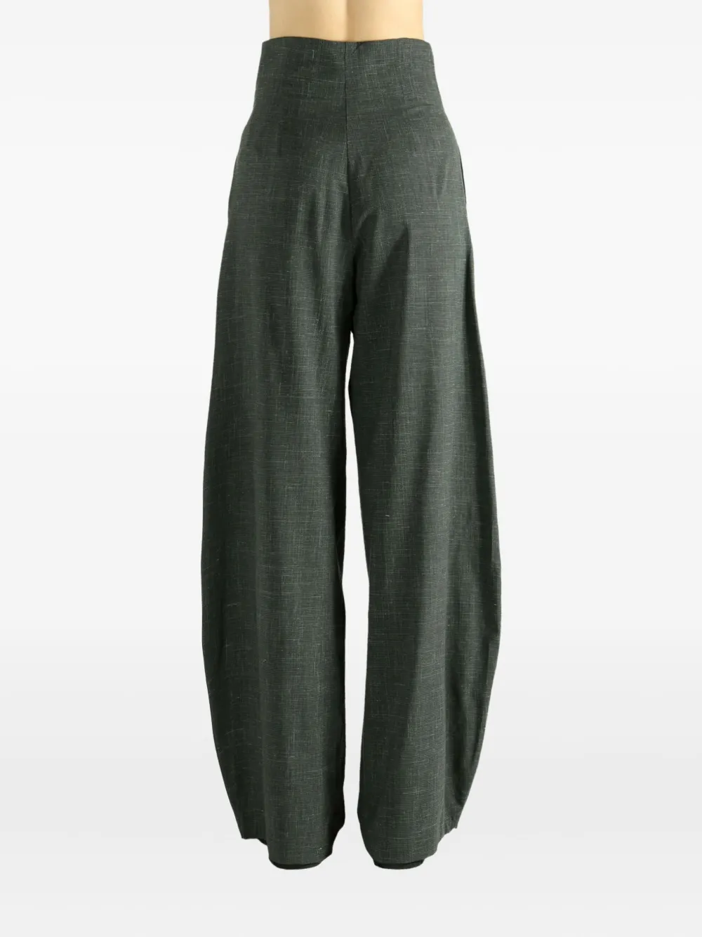 Cortana Tiempo Pleated Palazzo Pants In Green