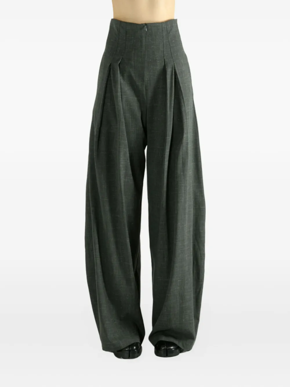 Cortana Tiempo pleated palazzo pants - Groen