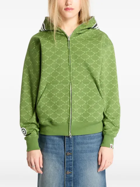 A BATHING APE® college monogram shark full zip hoodie