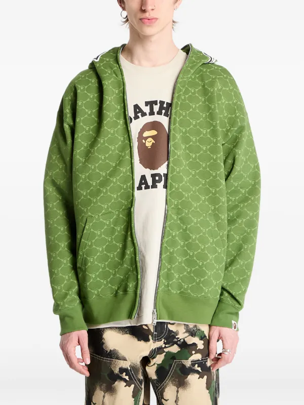 A BATHING APE® College モノグラム ジップパーカー | グリーン