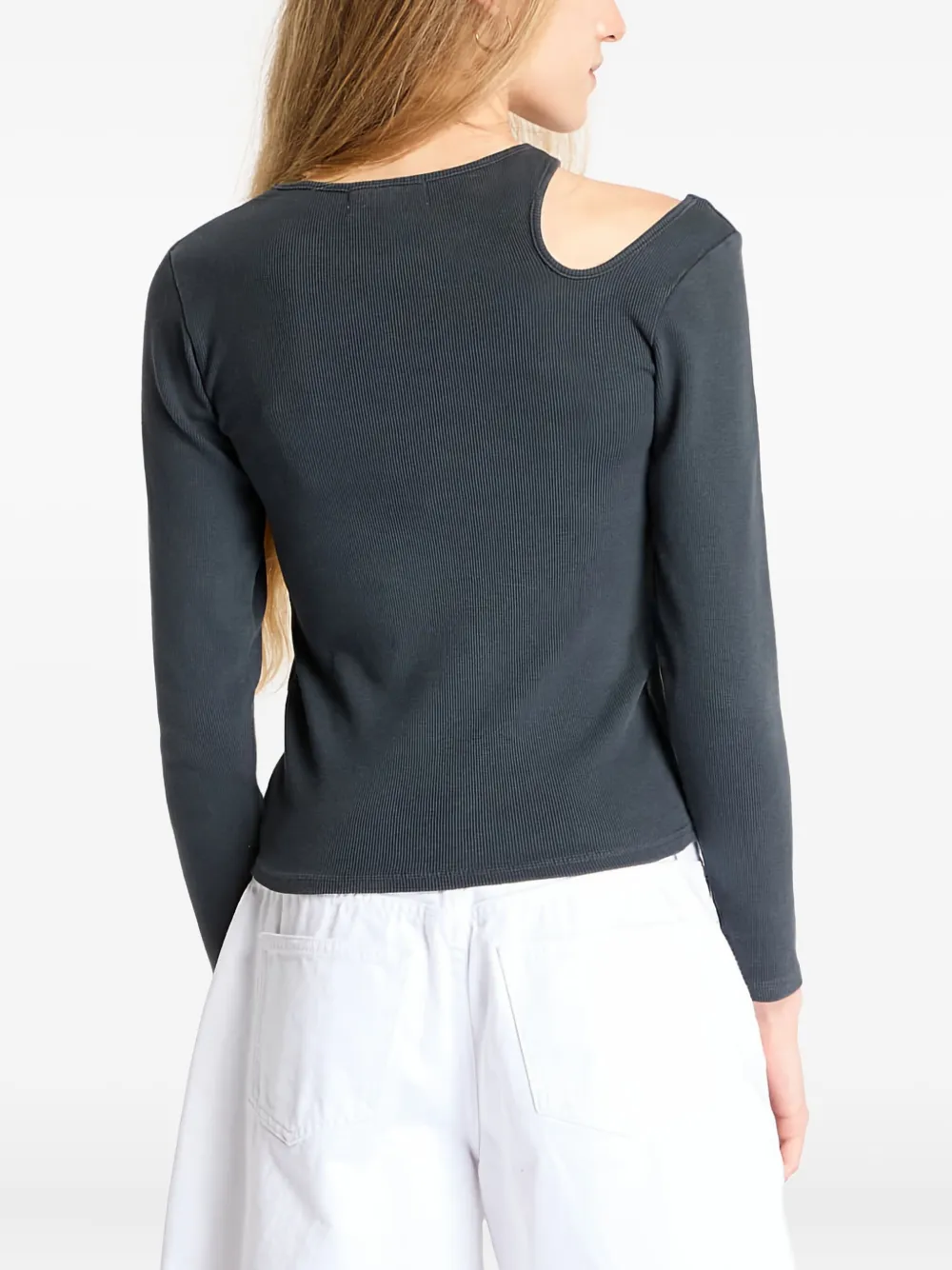 A BATHING APE cut-out rib top Zwart