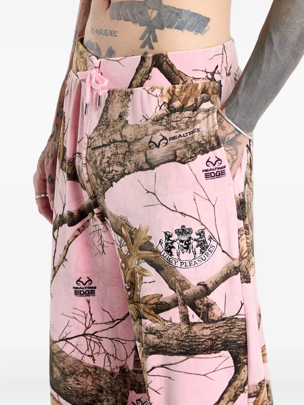 Pleasures X Juicy Couture Realtree Velour Track Pants In Pink