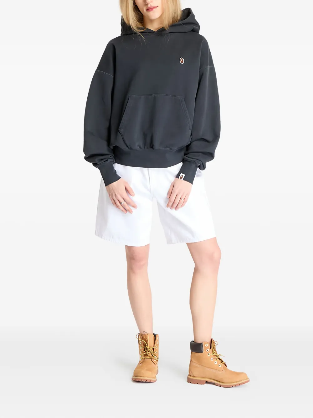 A BATHING APE Pigment Dyed One Point hoodie - Zwart