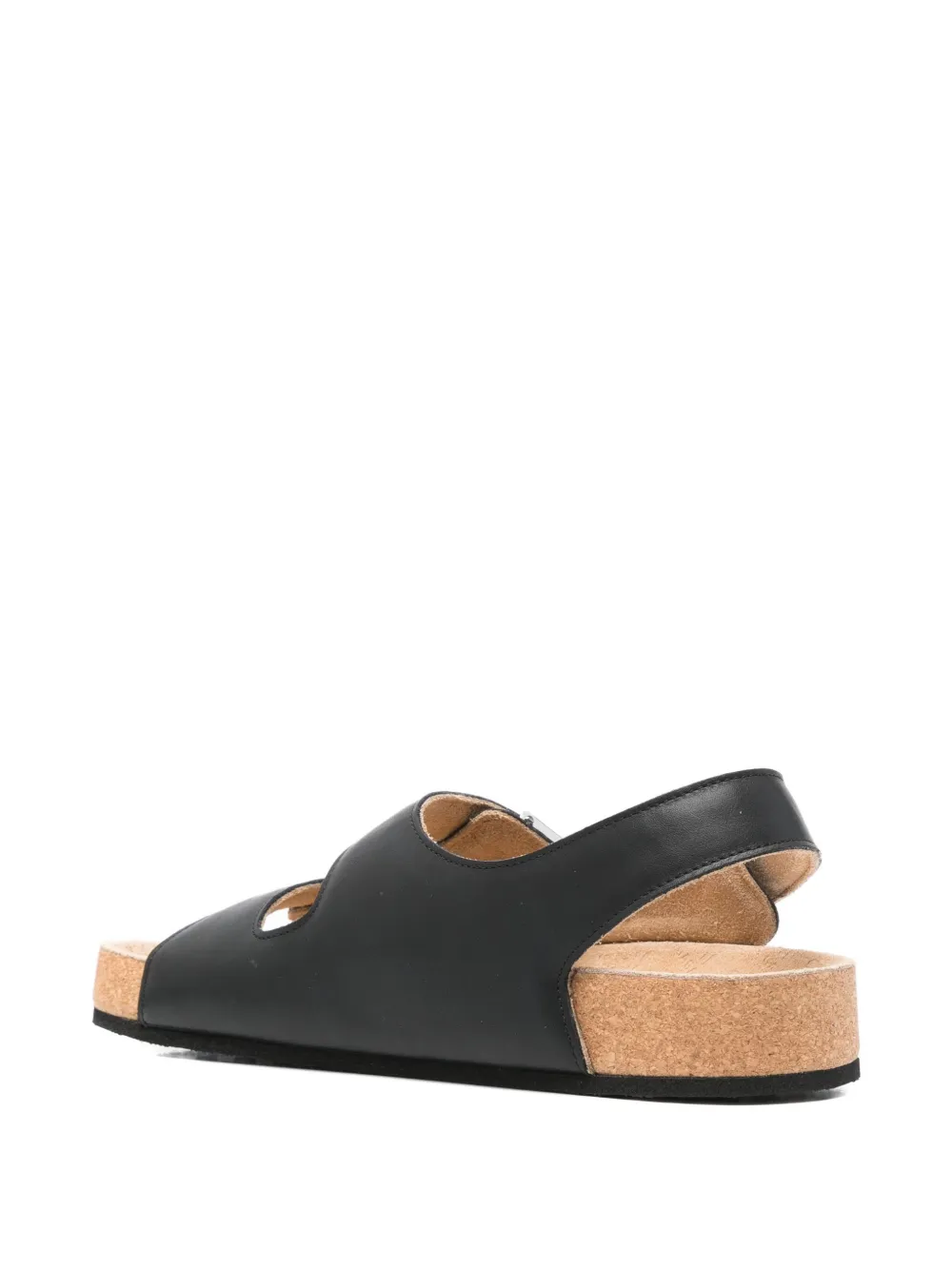 Balenciaga buckle-strap leather sandals Black