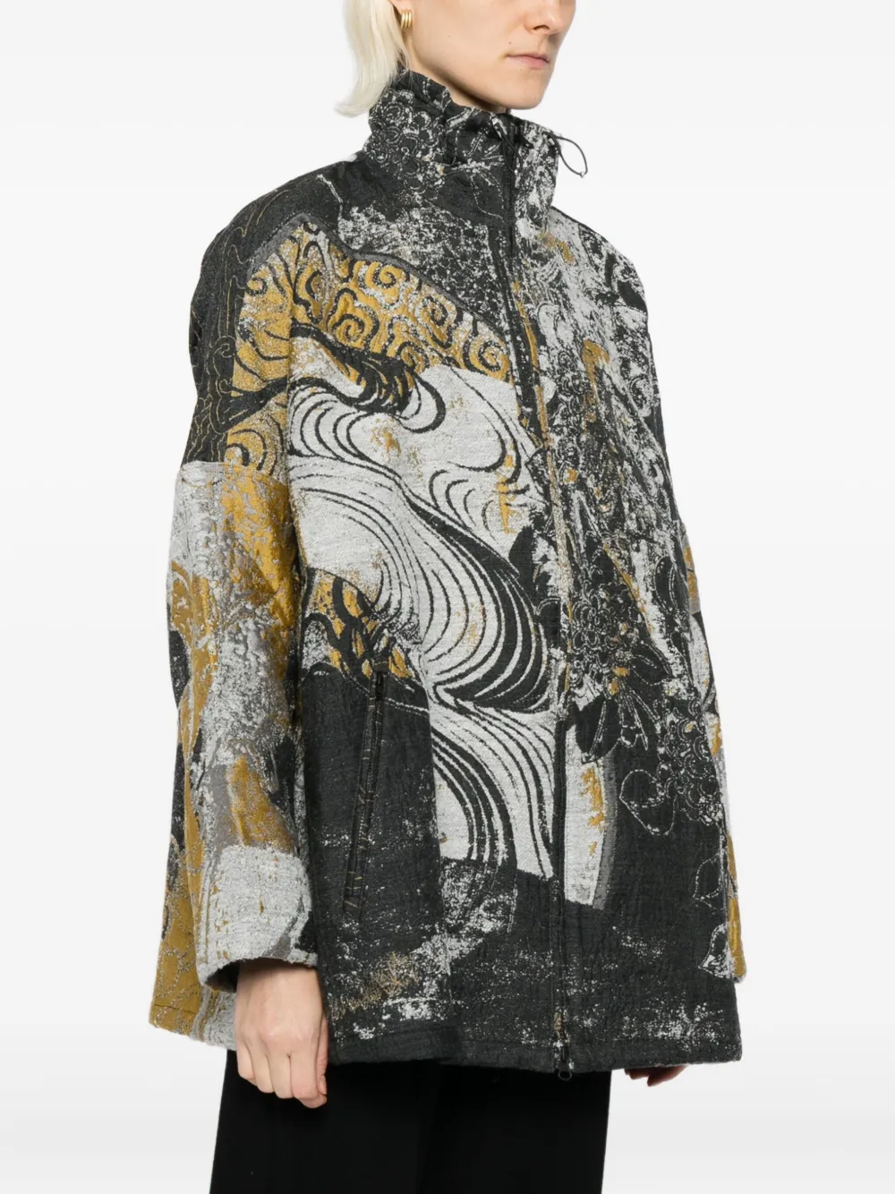 Jnby Type-a Tweed Jacket In Gray