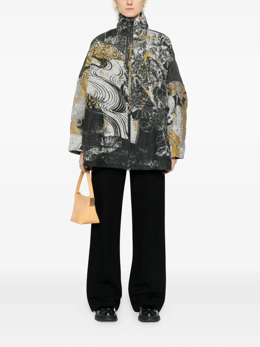 Jnby Type-a Tweed Jacket In Gray